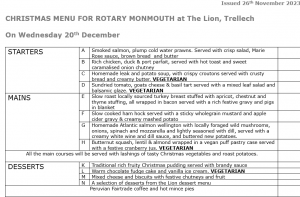 Rotary Christmas Party at The Lion Trellech
